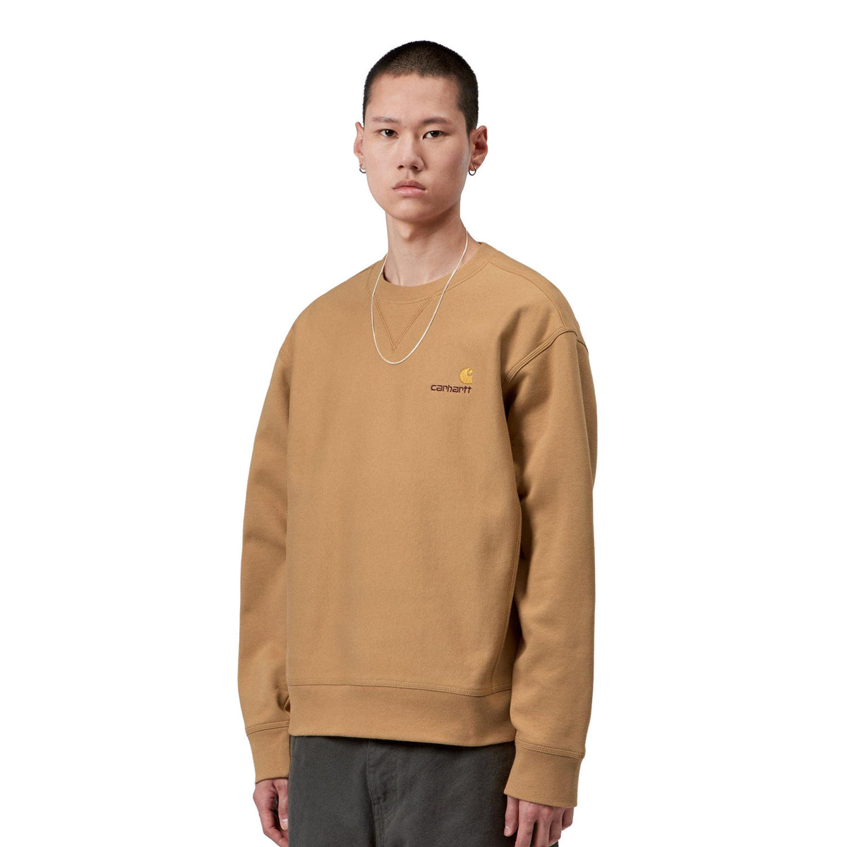 Carhartt WIP American Script Sweat WIP Dusty Hamilton Brown  - I0254753TFXX
