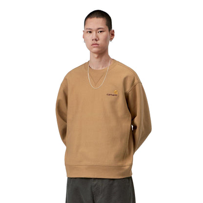 Carhartt WIP American Script Sweat WIP Dusty Hamilton Brown  - I0254753TFXX
