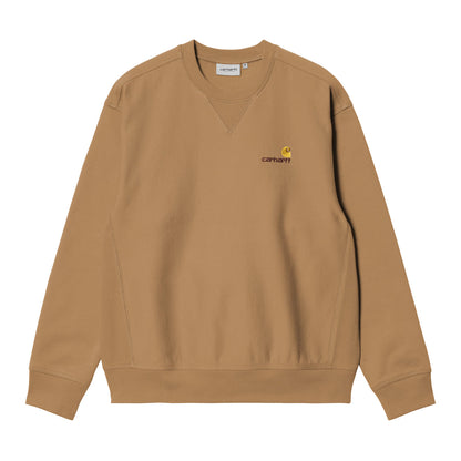 Carhartt WIP American Script Sweat WIP Dusty Hamilton Brown  - I0254753TFXX