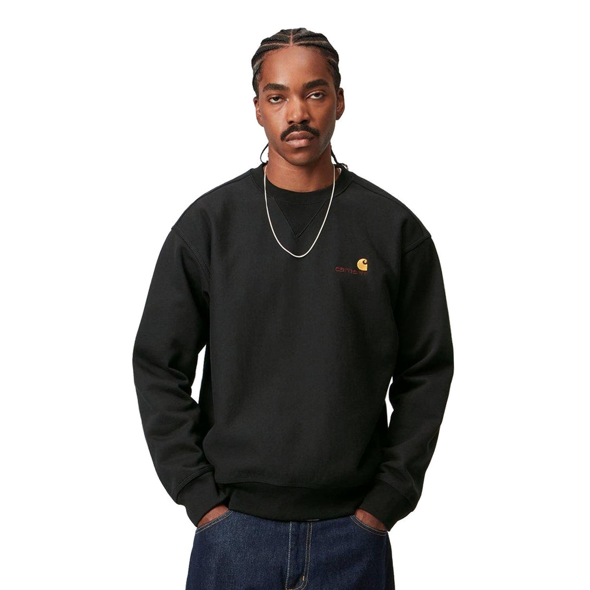 Carhartt WIP American Script Sweat Black  - I02547589XX
