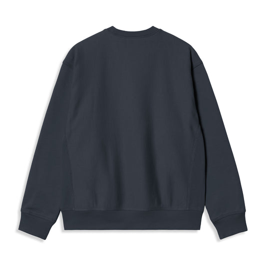 Carhartt WIP American Script Sweat Deep Night  - I025475J0XX