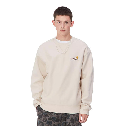 Carhartt WIP American Script Sweat Moonbeam  - I025475MOOXX