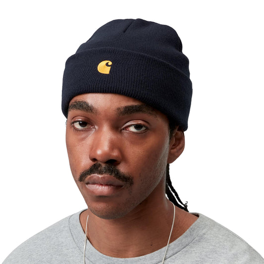 Carhartt WIP Chase Beanie Dark Navy/Gold  - I02622200HXX