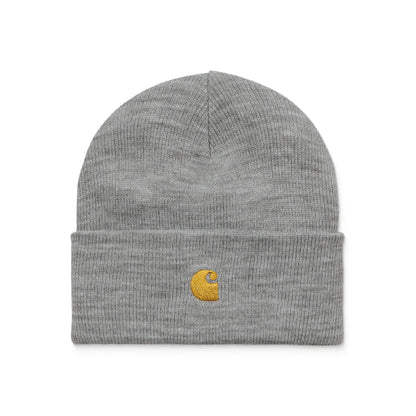 Carhartt WIP Chase Beanie Grey Heather/Gold  - I02622200MXX