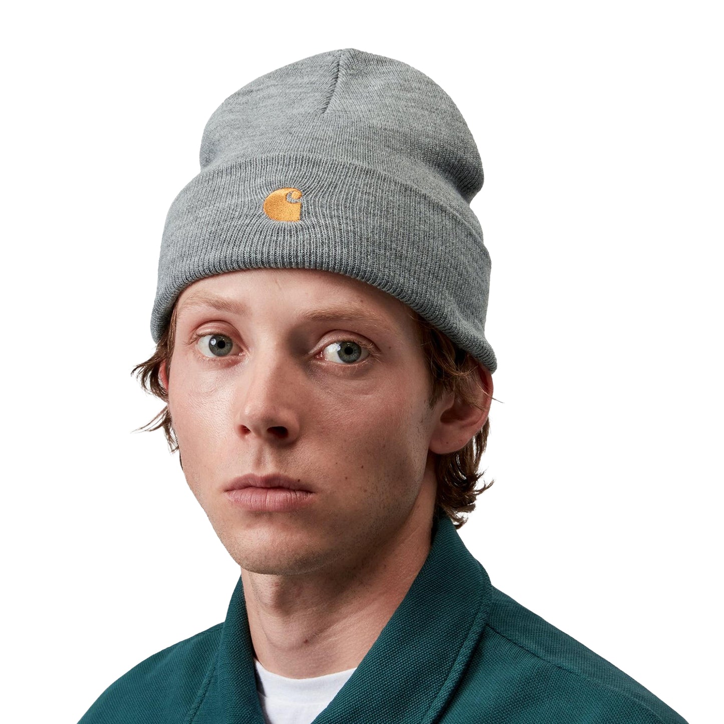 Carhartt WIP Chase Beanie Grey Heather/Gold  - I02622200MXX