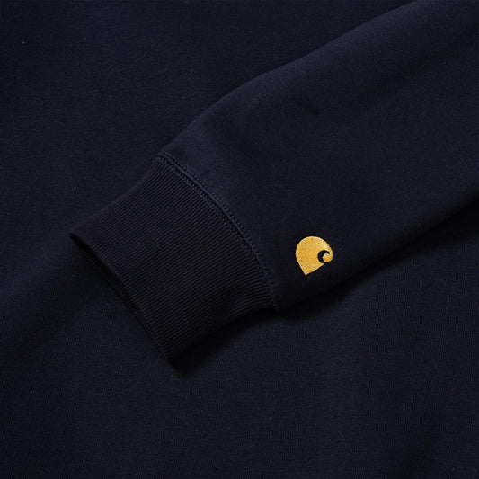 Carhartt Chase Sweat Dark Navy/Gold  - I02638300HXX