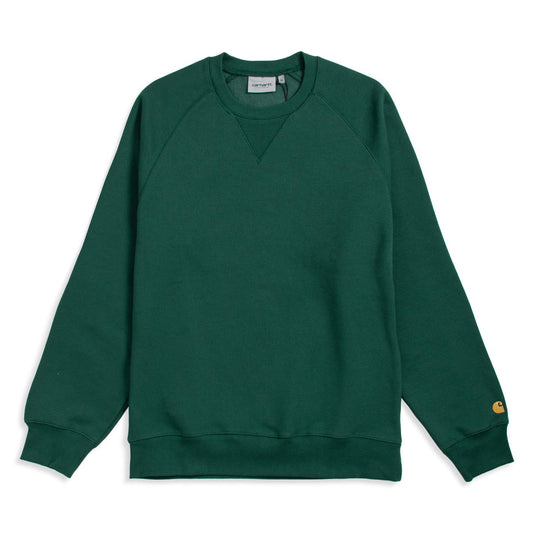 Carhartt WIP Chase Sweat Botanic/Gold  - I0263831GRXX