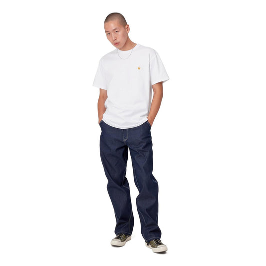 Carhartt S/S Chase T-Shirt White/Gold  - I02639100RXX