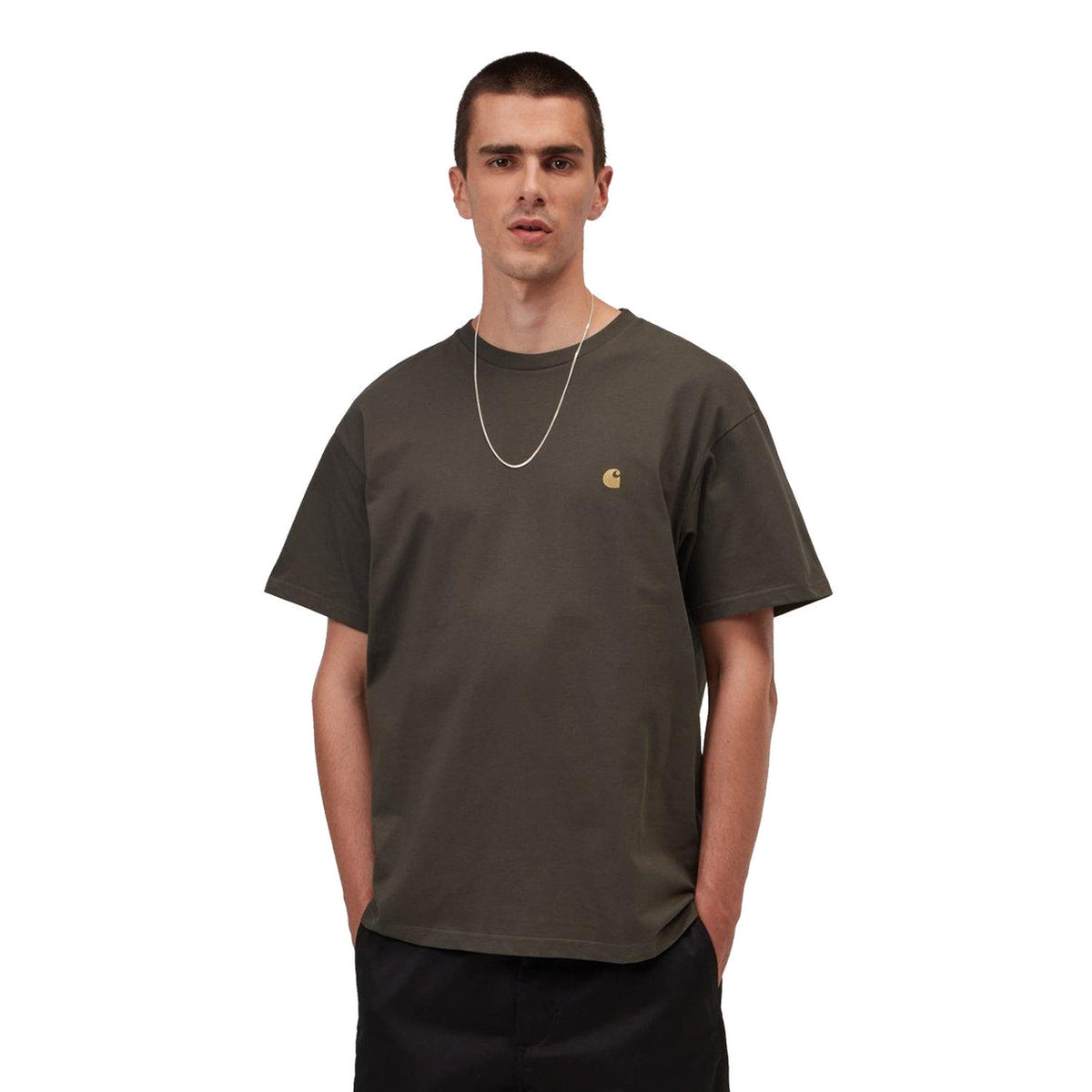 Carhartt WIP S/S Chase T-Shirt Shungite/Gold  - I0263913X9XX