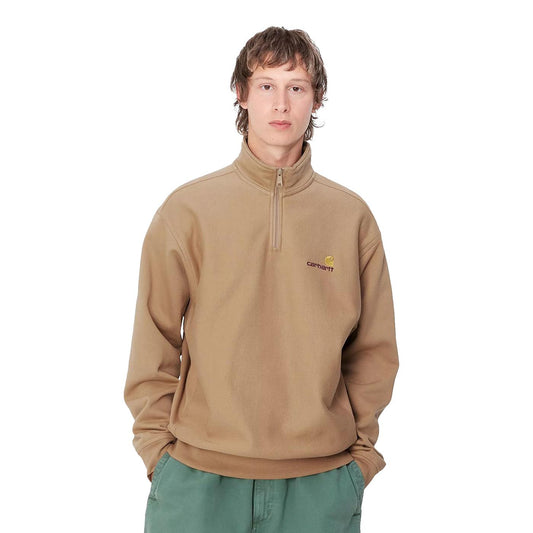 Carhartt WIP Half Zip American Script Sweat Peanut  - I0270142FSXX