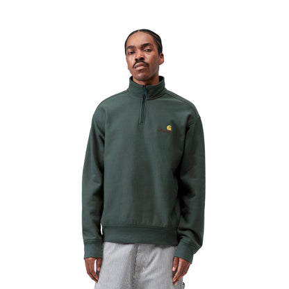 Carhartt WIP Half Zip American Script Sweat Kale Green  - I0270143GHXX