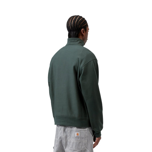 Carhartt WIP Half Zip American Script Sweat Kale Green  - I0270143GHXX