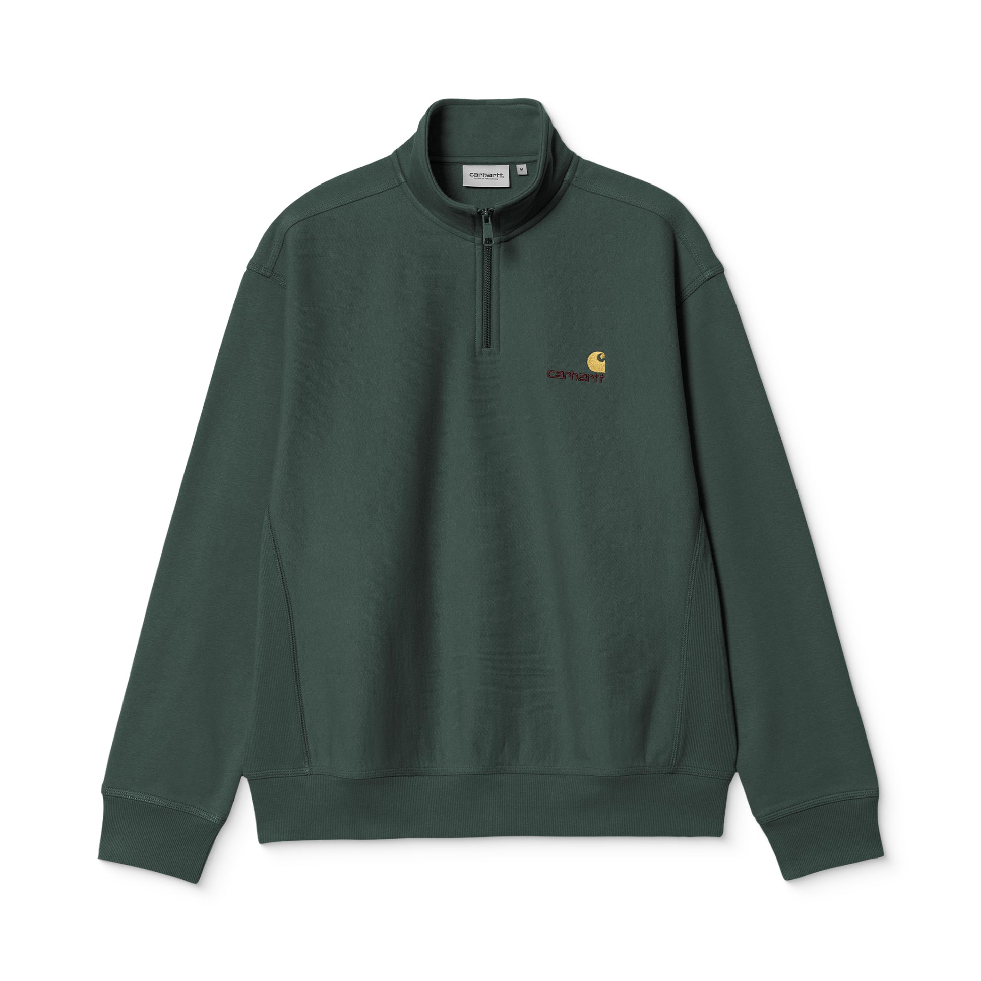 Carhartt WIP Half Zip American Script Sweat Kale Green  - I0270143GHXX