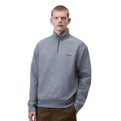 Carhartt WIP Half Zip American Script Sweat Shady Blue  - I0270143RHXX