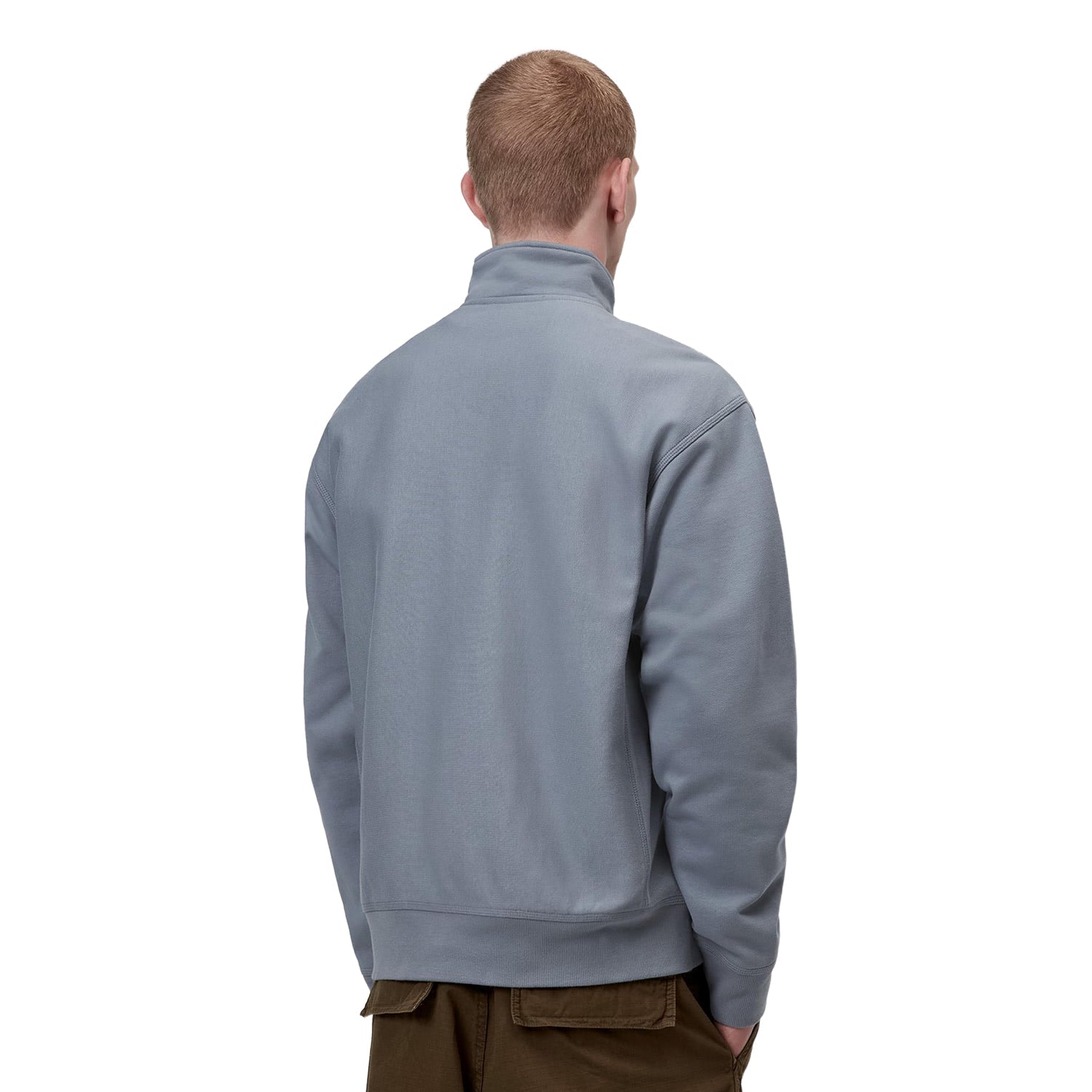 Carhartt WIP Half Zip American Script Sweat Shady Blue  - I0270143RHXX