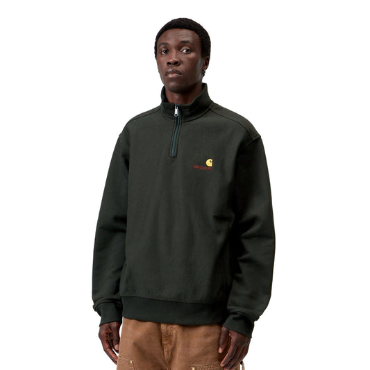 Carhartt WIP Half Zip American Script Sweat Raven  - I0270143T6XX