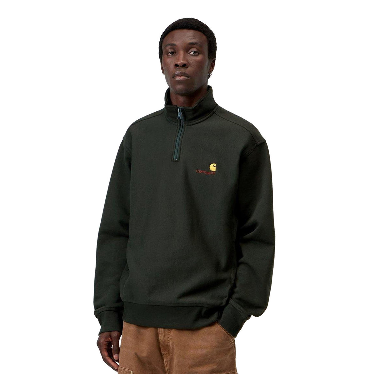 Carhartt WIP Half Zip American Script Sweat Raven  - I0270143T6XX