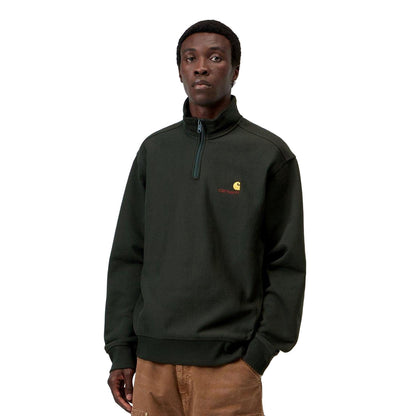 Carhartt WIP Half Zip American Script Sweat Raven  - I0270143T6XX