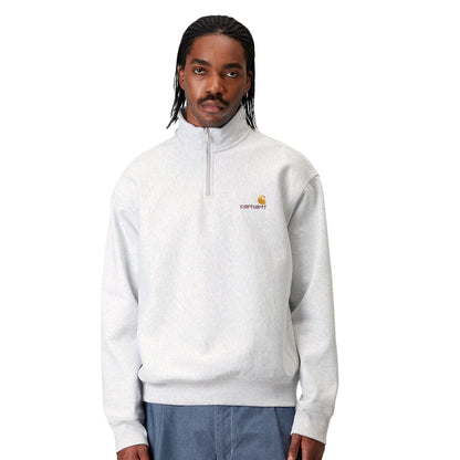 Carhartt WIP Half Zip American Script Sweat Ash Heather  - I027014482XX