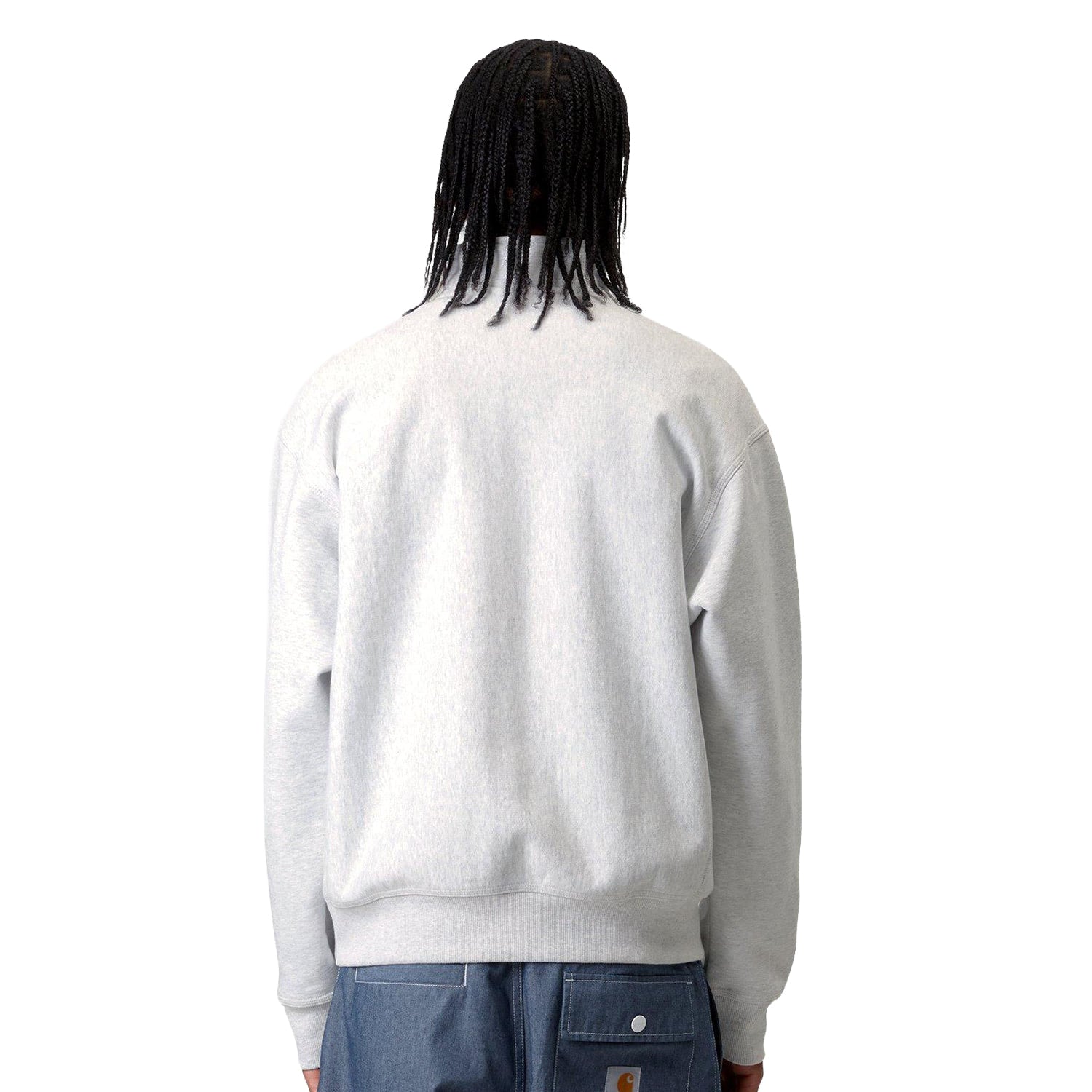 Carhartt WIP Half Zip American Script Sweat Ash Heather  - I027014482XX