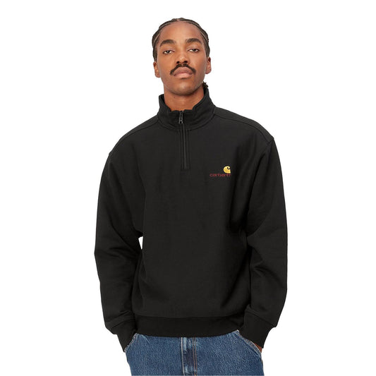 Carhartt WIP Half Zip American Script Sweat Black  - I02701489XX