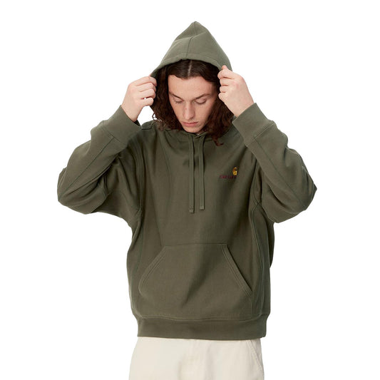 Carhartt WIP Hooded American Script Sweat Plant  - I0282791NQXX