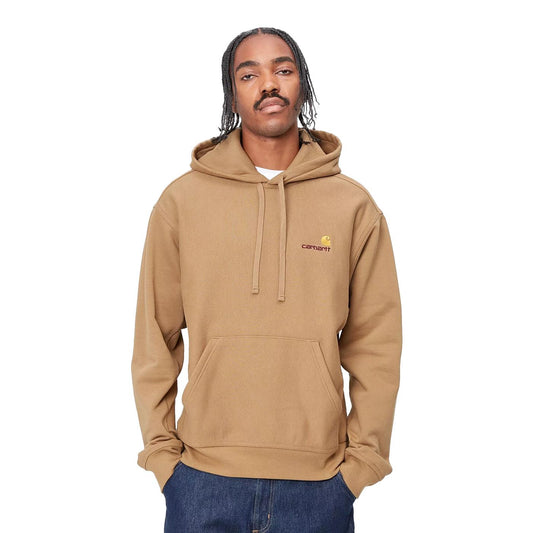 Carhartt WIP Hooded American Script Sweat Peanut  - I0282792FSXX