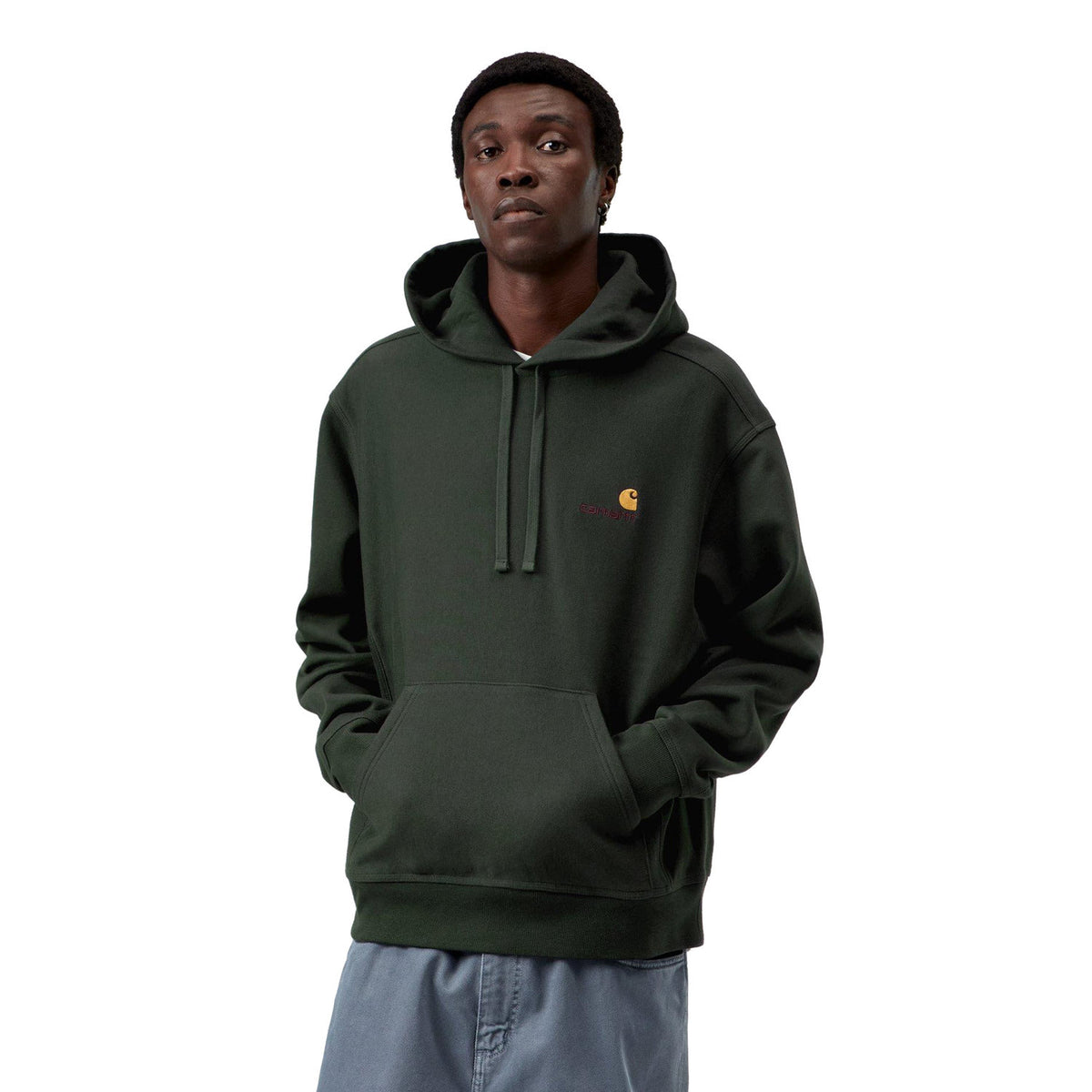 Carhartt WIP Hooded American Script Sweat Raven  - I0282793T6XX