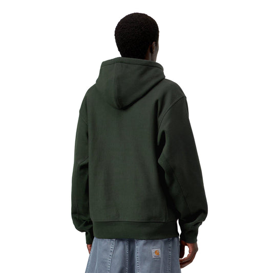 Carhartt WIP Hooded American Script Sweat Raven  - I0282793T6XX