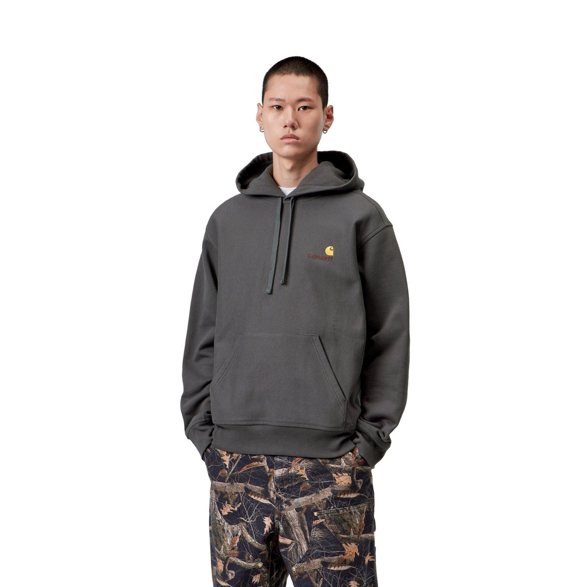 Carhartt WIP Hooded American Script Sweat Graphite  - I02827987XX