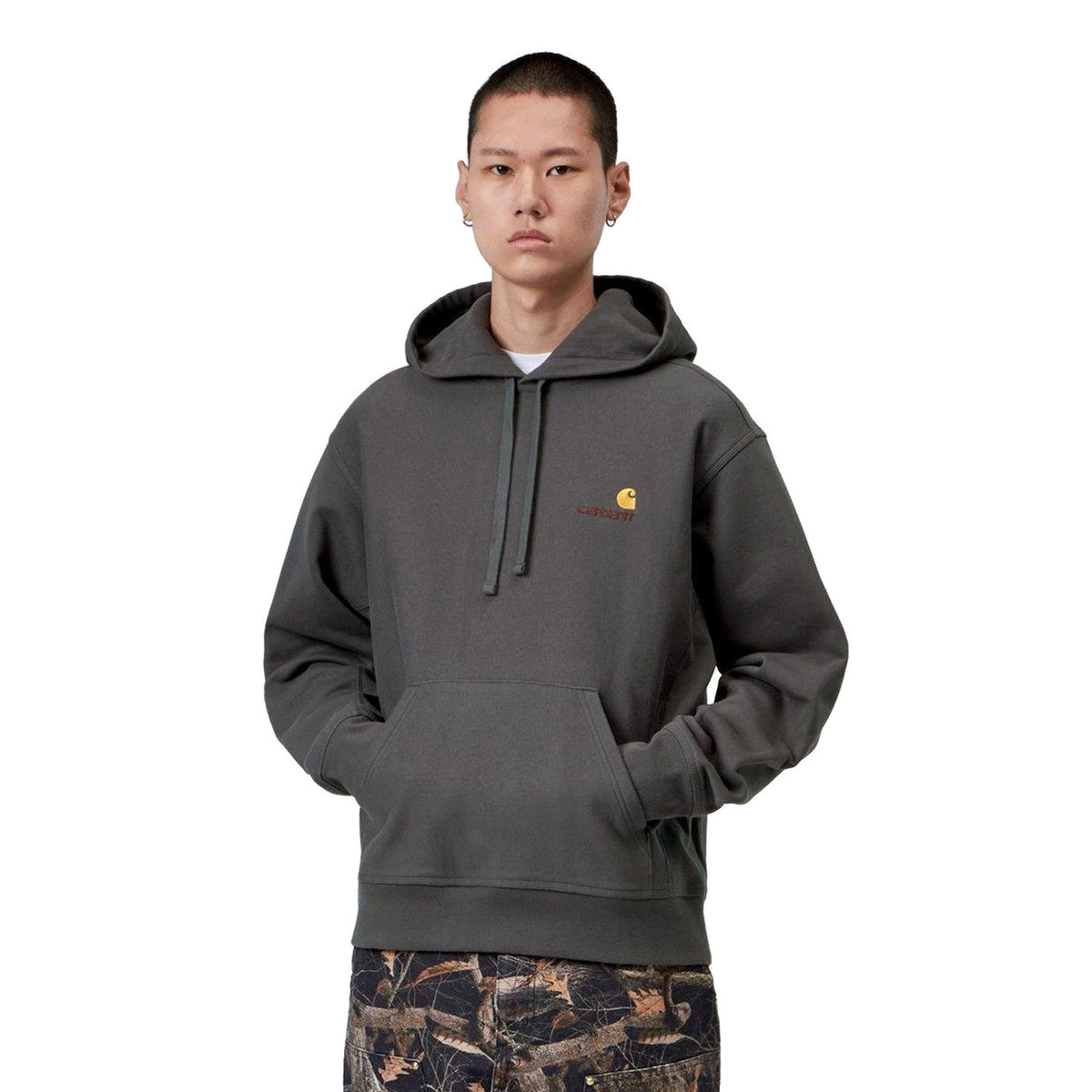 Carhartt WIP Hooded American Script Sweat Graphite  - I02827987XX