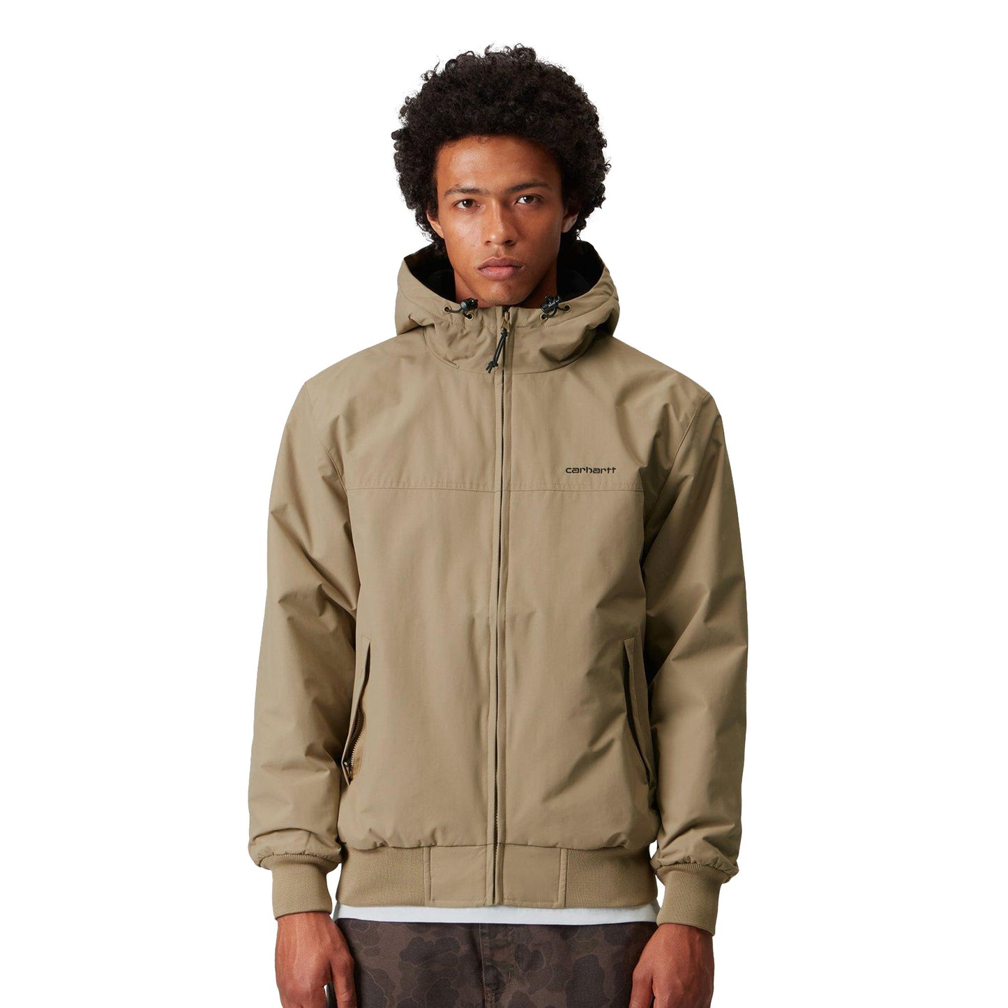 Carhartt WIP Hooded Sail Jacket Leather/Black  - I0284360DKXX