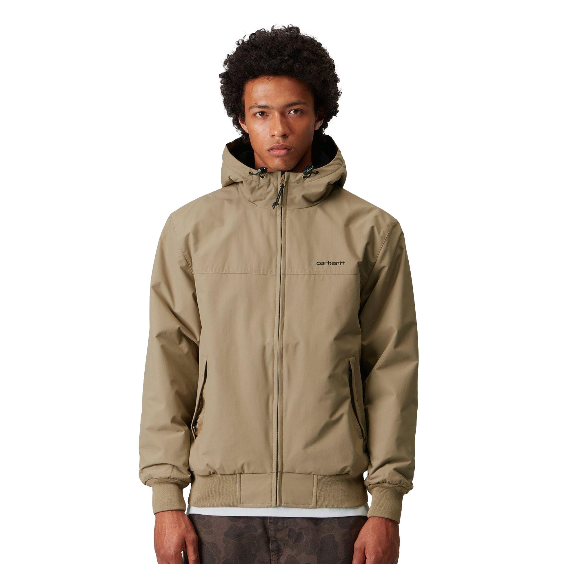 Carhartt WIP Hooded Sail Jacket Leather/Black  - I0284360DKXX