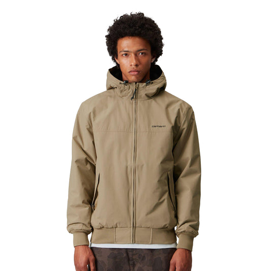 Carhartt WIP Hooded Sail Jacket Leather/Black  - I0284360DKXX