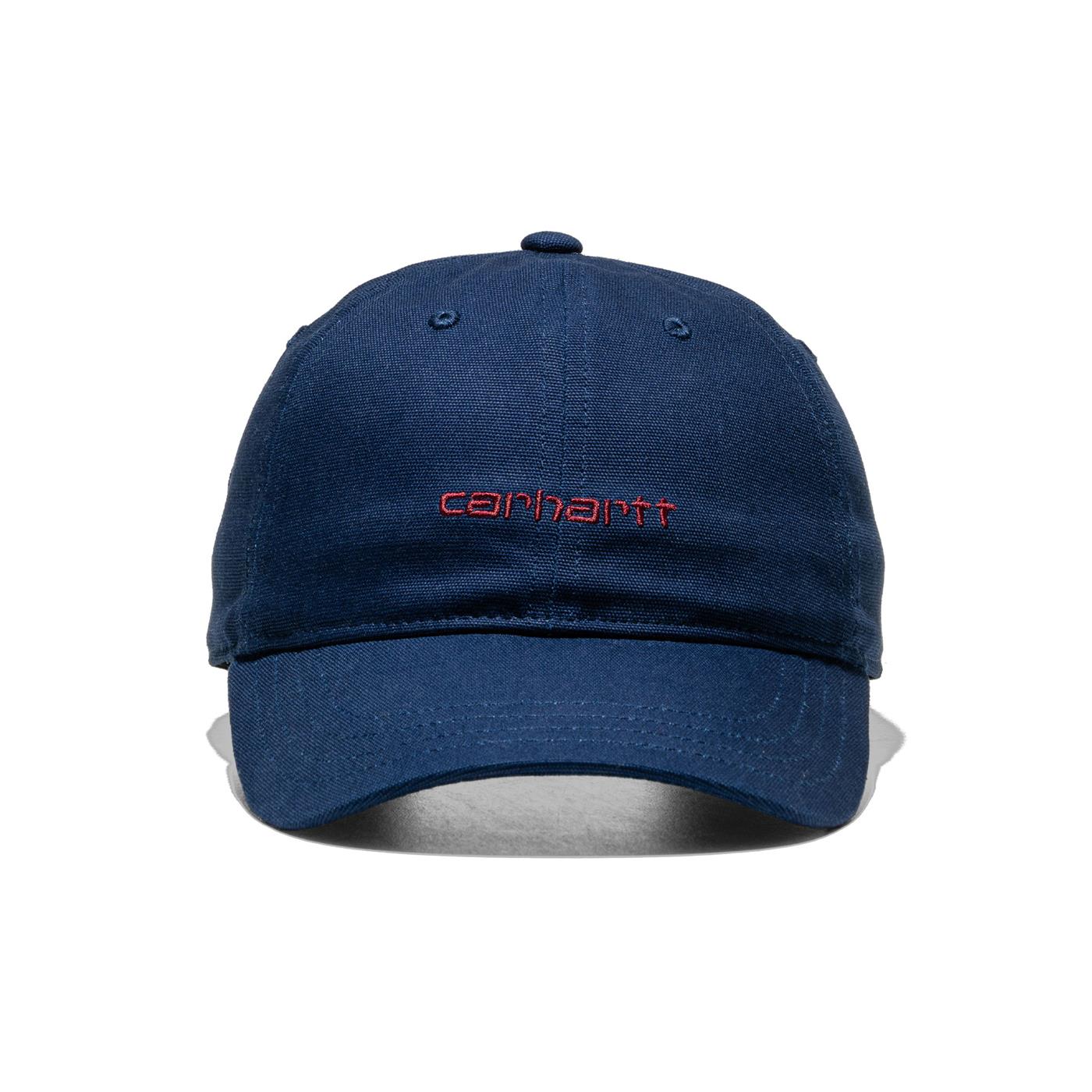 Carhartt WIP Canvas Script Cap Air Force Blue/Malbec  - I0288762DDXX
