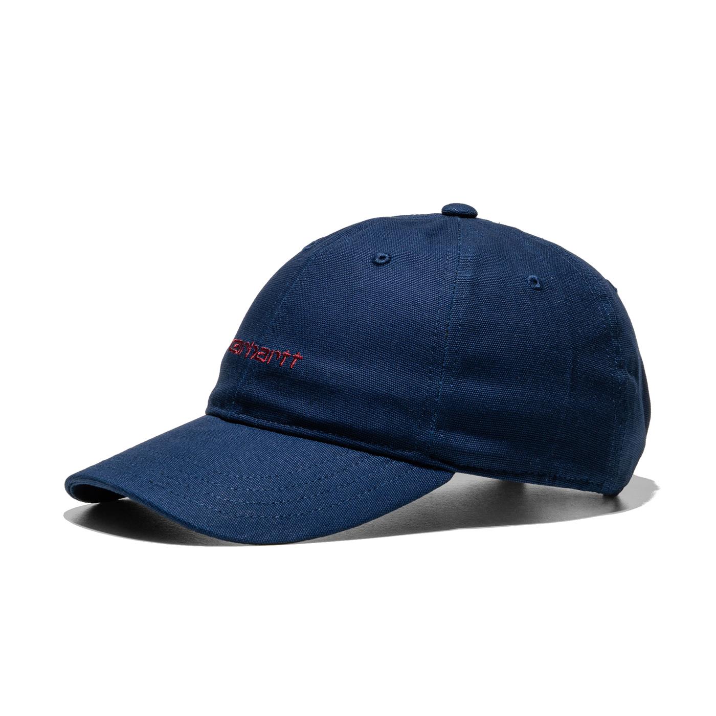 Carhartt WIP Canvas Script Cap Air Force Blue/Malbec  - I0288762DDXX