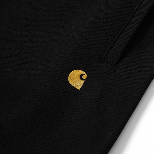 Carhartt Chase Sweat Short Black/Gold  - I02895000FXX