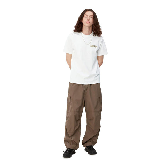 Carhartt WIP S/S University Script T-Shirt White/Gold  - I02899100RXX