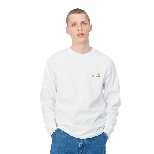 Carhartt WIP L/S American Script T-Shirt White  - I02995502XX