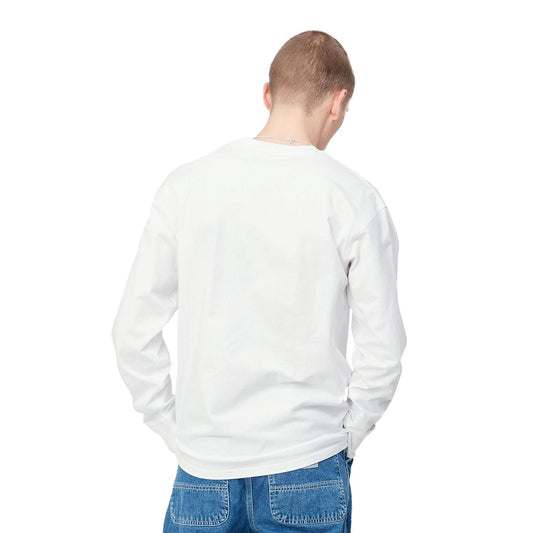 Carhartt WIP L/S American Script T-Shirt White  - I02995502XX