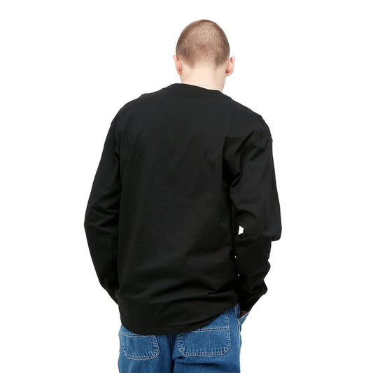 Carhartt WIP L/S American Script T-Shirt Black  - I02995589XX