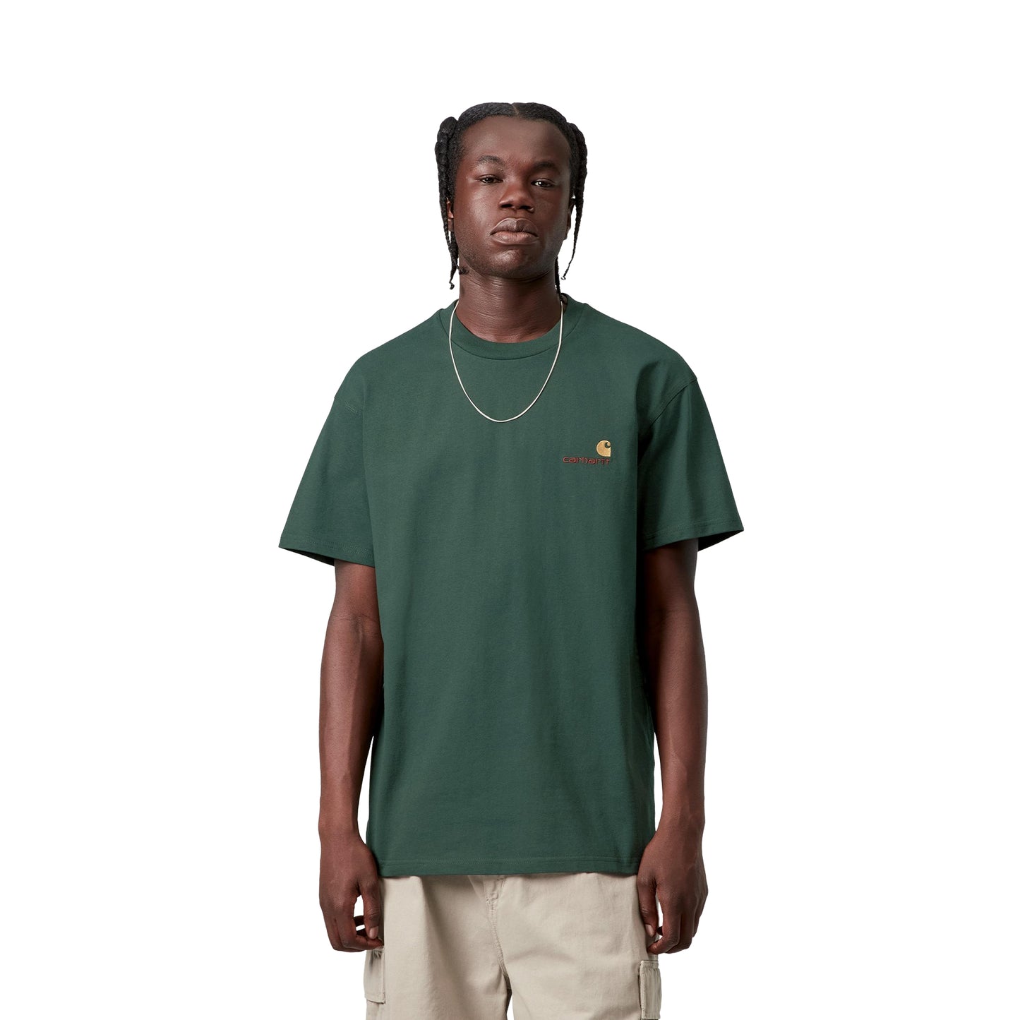 Carhartt WIP S/S American Script T-Shirt Kale Green  - I0299563GHXX