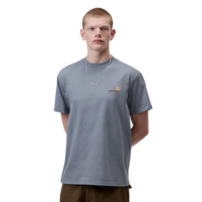 Carhartt WIP S/S American Script T-Shirt Shady Blue  - I0299563RHXX