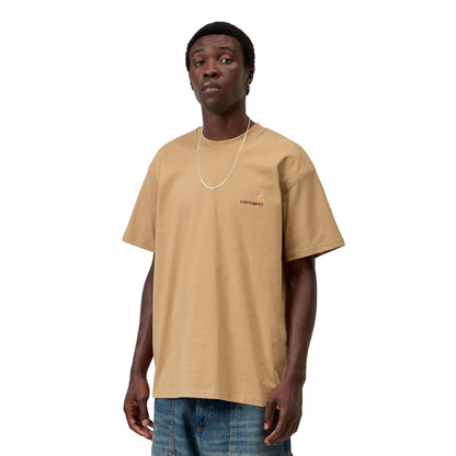 Carhartt WIP S/S American Script T-Shirt WIP Dusty Hamilton  - I0299563TFXX