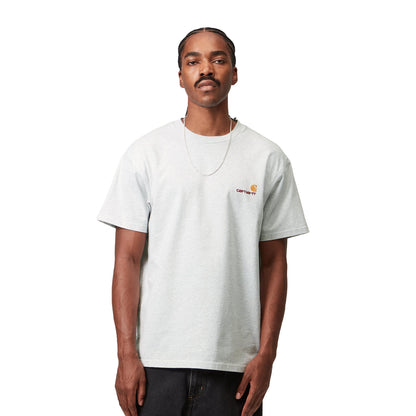Carhartt WIP S/S American Script T-Shirt Ash Heather  - I029956482XX