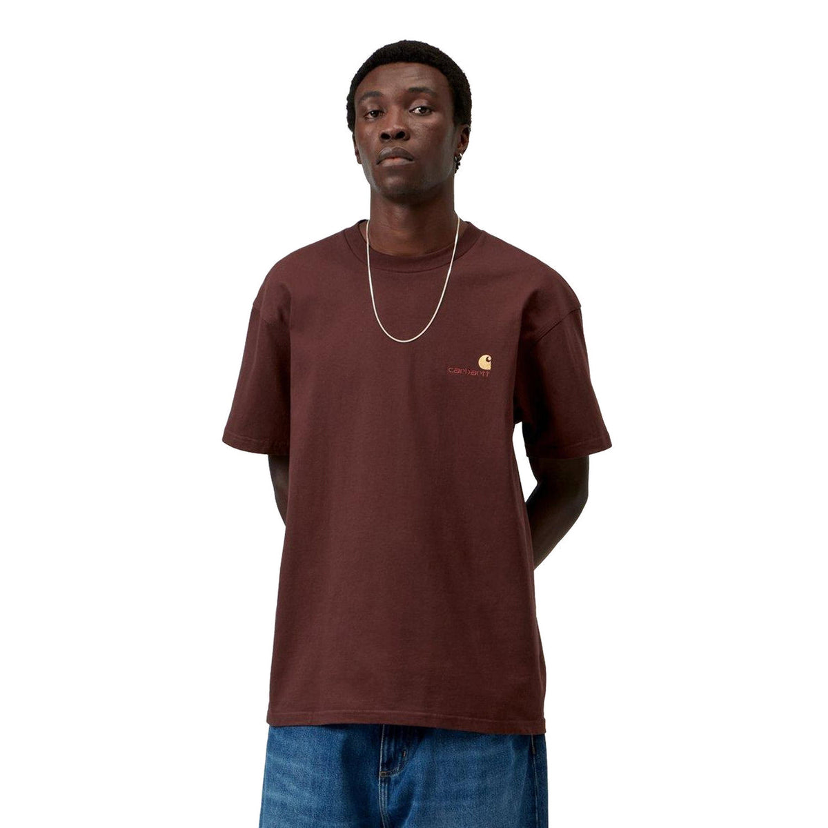 Carhartt WIP S/S American Script T-Shirt Amarone  - I029956826XX