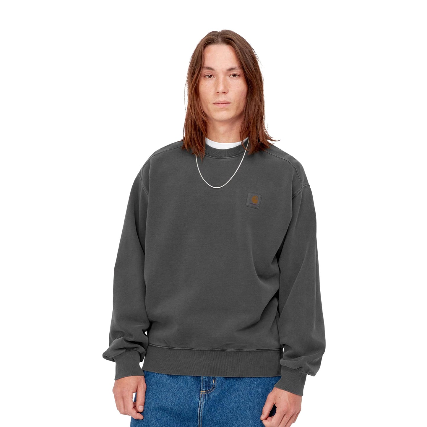 Carhartt WIP Nelson Sweat Black garment dyed  - I02995789GD