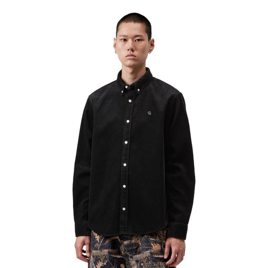 Carhartt WIP L/S Madison Cord Shirt Soot  - I02995826XX