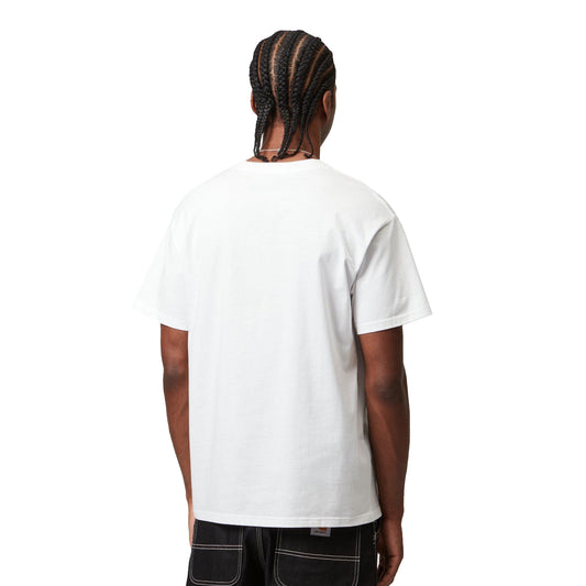 Camiseta Carhartt de manga corta con bordado de letras en blanco y negro