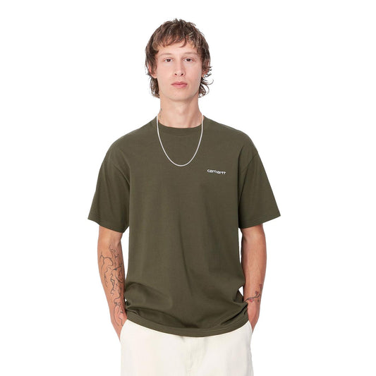 Carhartt WIP S/S Script Embroidery T-Shirt Cypress/White  - I03043500XXX